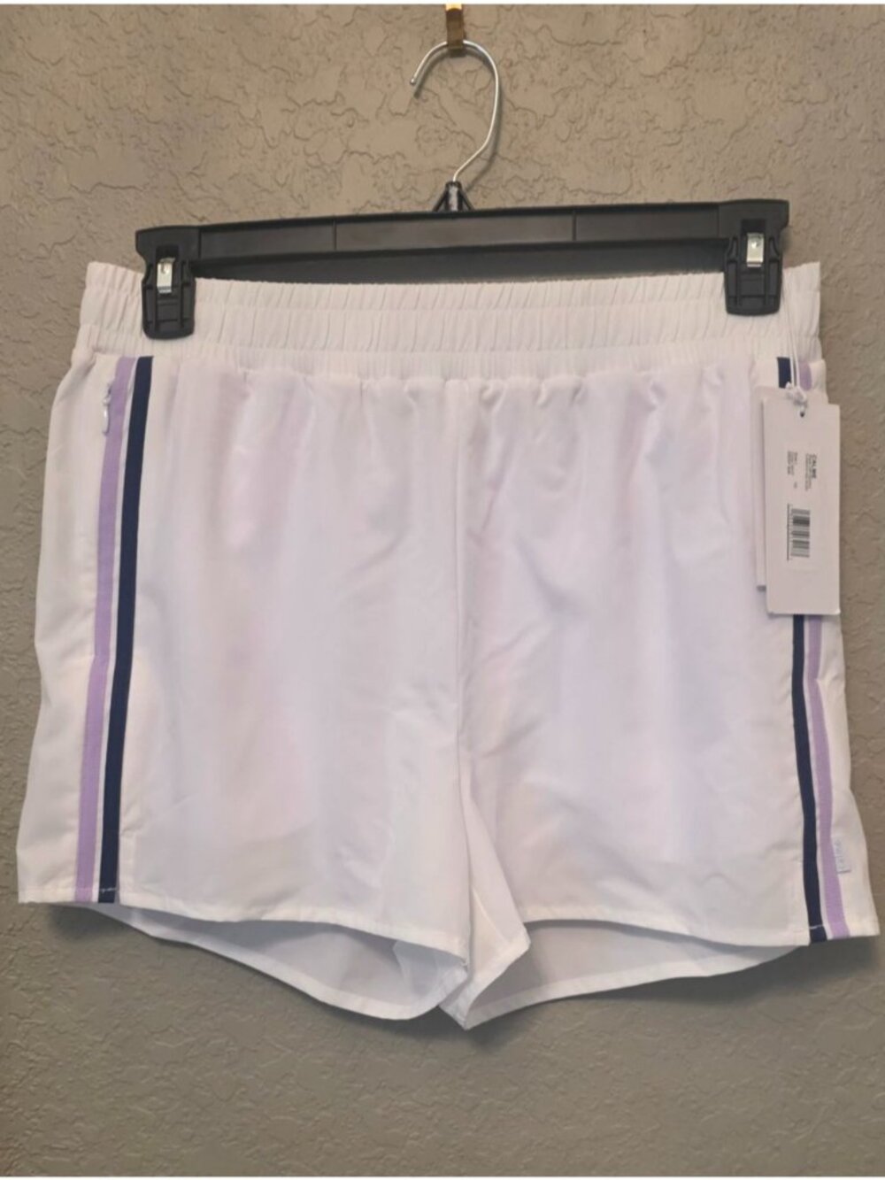 Calme by Johnny Was White Elements Hike Athletic Shorts L NEW Lined Ret $98